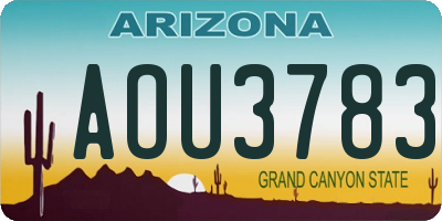 AZ license plate AOU3783
