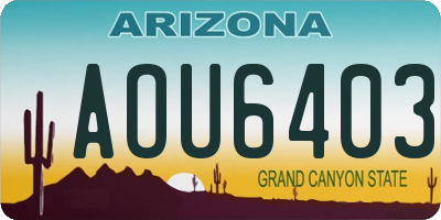 AZ license plate AOU6403