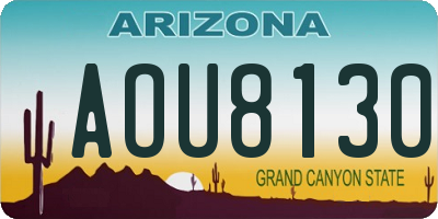 AZ license plate AOU8130
