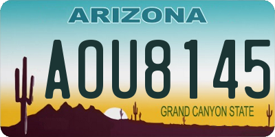AZ license plate AOU8145