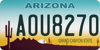 AZ license plate AOU8270