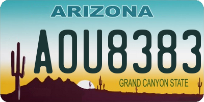 AZ license plate AOU8383
