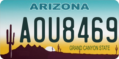 AZ license plate AOU8469
