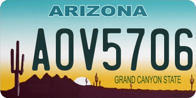 AZ license plate AOV5706