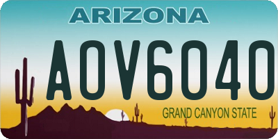 AZ license plate AOV6040
