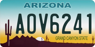 AZ license plate AOV6241