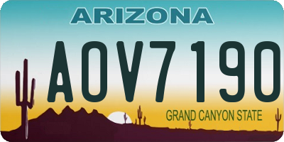 AZ license plate AOV7190
