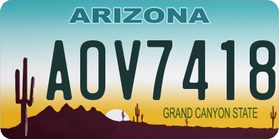 AZ license plate AOV7418