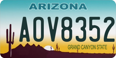 AZ license plate AOV8352