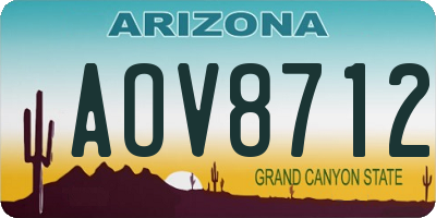AZ license plate AOV8712