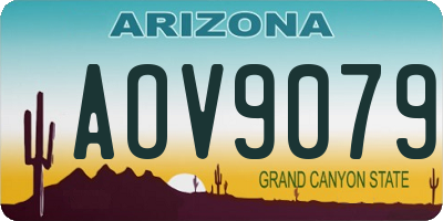 AZ license plate AOV9079
