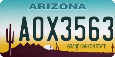 AZ license plate AOX3563
