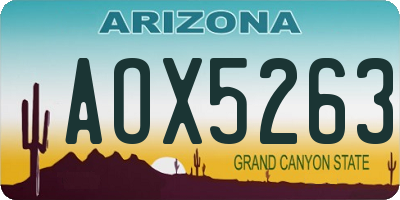 AZ license plate AOX5263