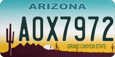 AZ license plate AOX7972