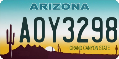 AZ license plate AOY3298