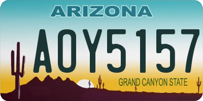 AZ license plate AOY5157