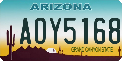 AZ license plate AOY5168