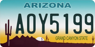 AZ license plate AOY5199