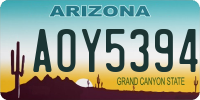 AZ license plate AOY5394