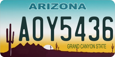 AZ license plate AOY5436