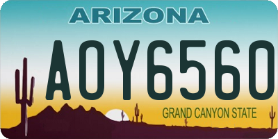 AZ license plate AOY6560