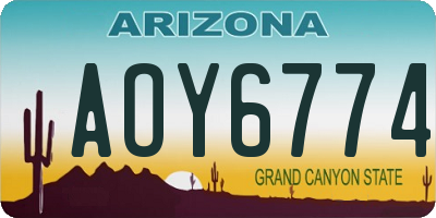 AZ license plate AOY6774