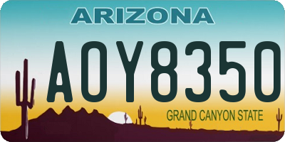 AZ license plate AOY8350
