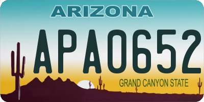 AZ license plate APA0652