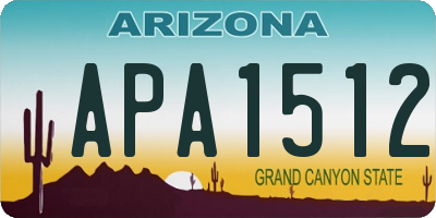 AZ license plate APA1512