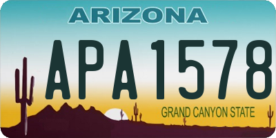 AZ license plate APA1578