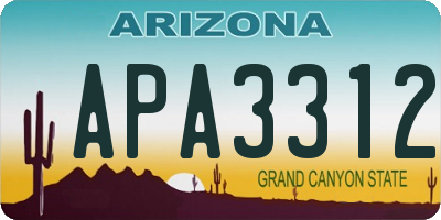 AZ license plate APA3312
