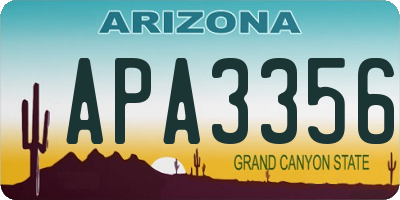AZ license plate APA3356