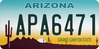 AZ license plate APA6471