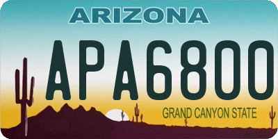 AZ license plate APA6800