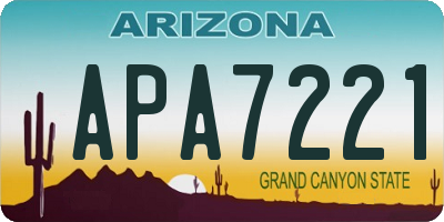 AZ license plate APA7221
