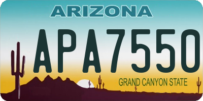 AZ license plate APA7550