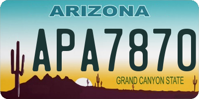 AZ license plate APA7870