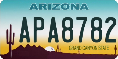 AZ license plate APA8782