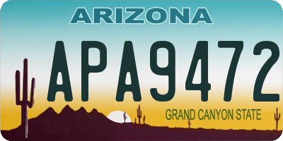 AZ license plate APA9472