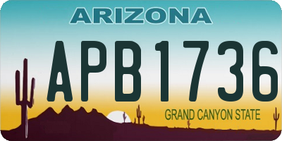 AZ license plate APB1736