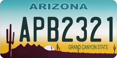 AZ license plate APB2321
