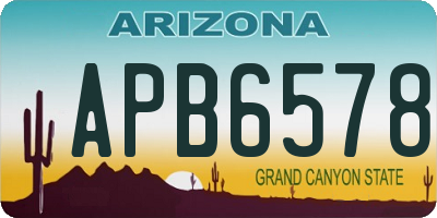 AZ license plate APB6578