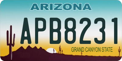 AZ license plate APB8231