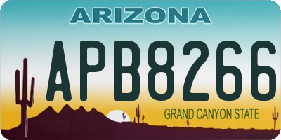 AZ license plate APB8266