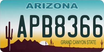 AZ license plate APB8366