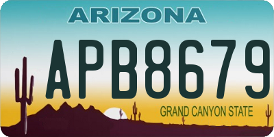 AZ license plate APB8679