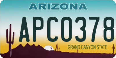 AZ license plate APC0378