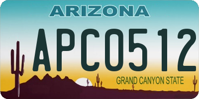 AZ license plate APC0512