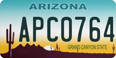 AZ license plate APC0764