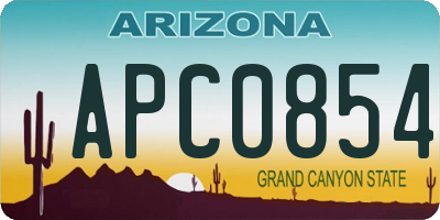AZ license plate APC0854